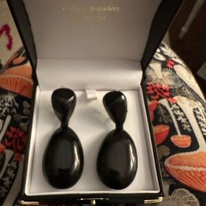 Monies black acacia clip earrings from Copenhagen